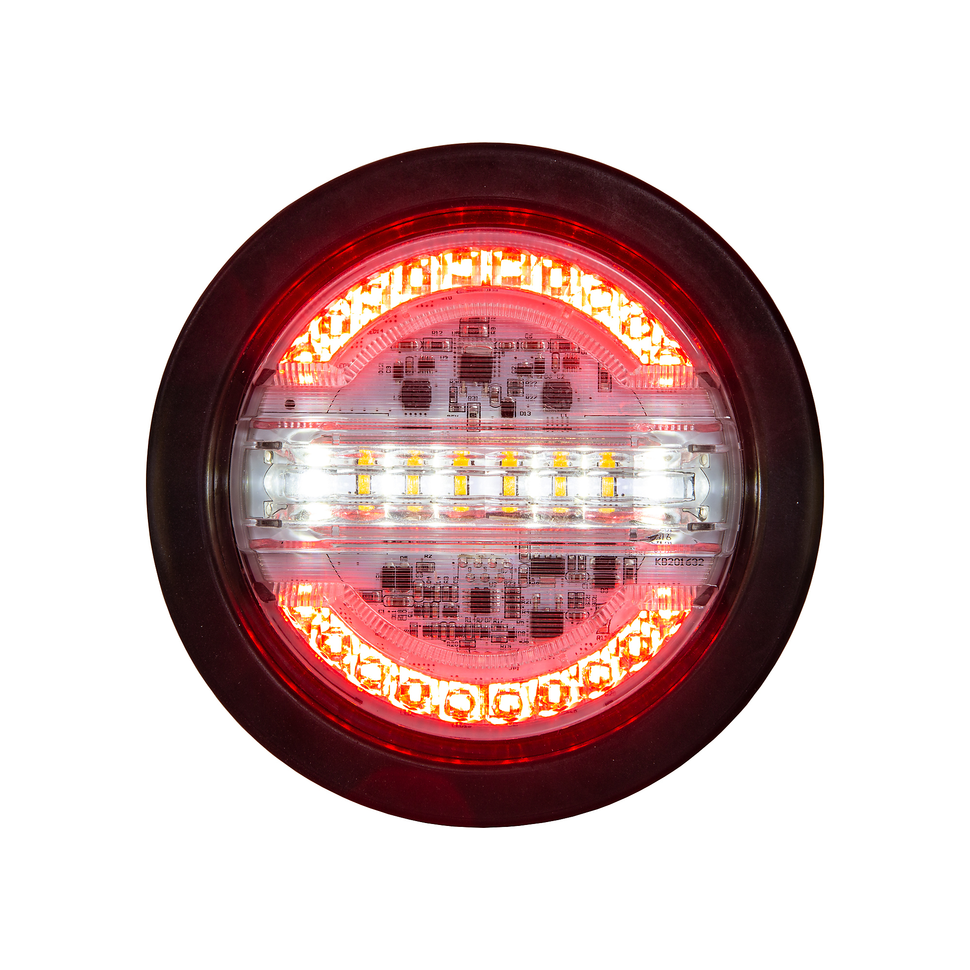 Buyers Products, 4in. LED Combo Stop Turn Tail Backup Strobe Light Amber/Red, Light Type LED, Lens Color Multi, Included (qty.) 1 Model# 5624432